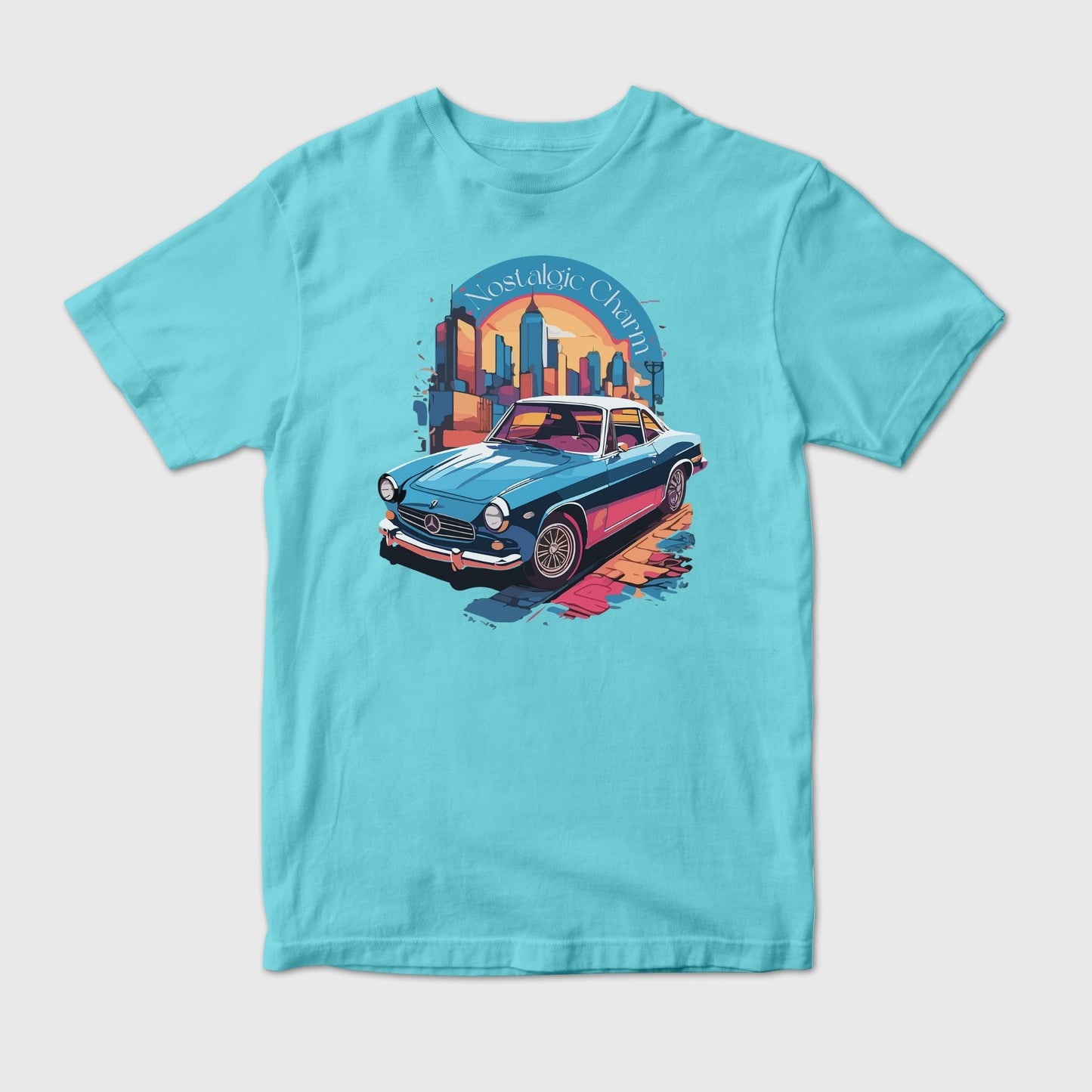 Nostalgic Blue Retro Car Vertor Art