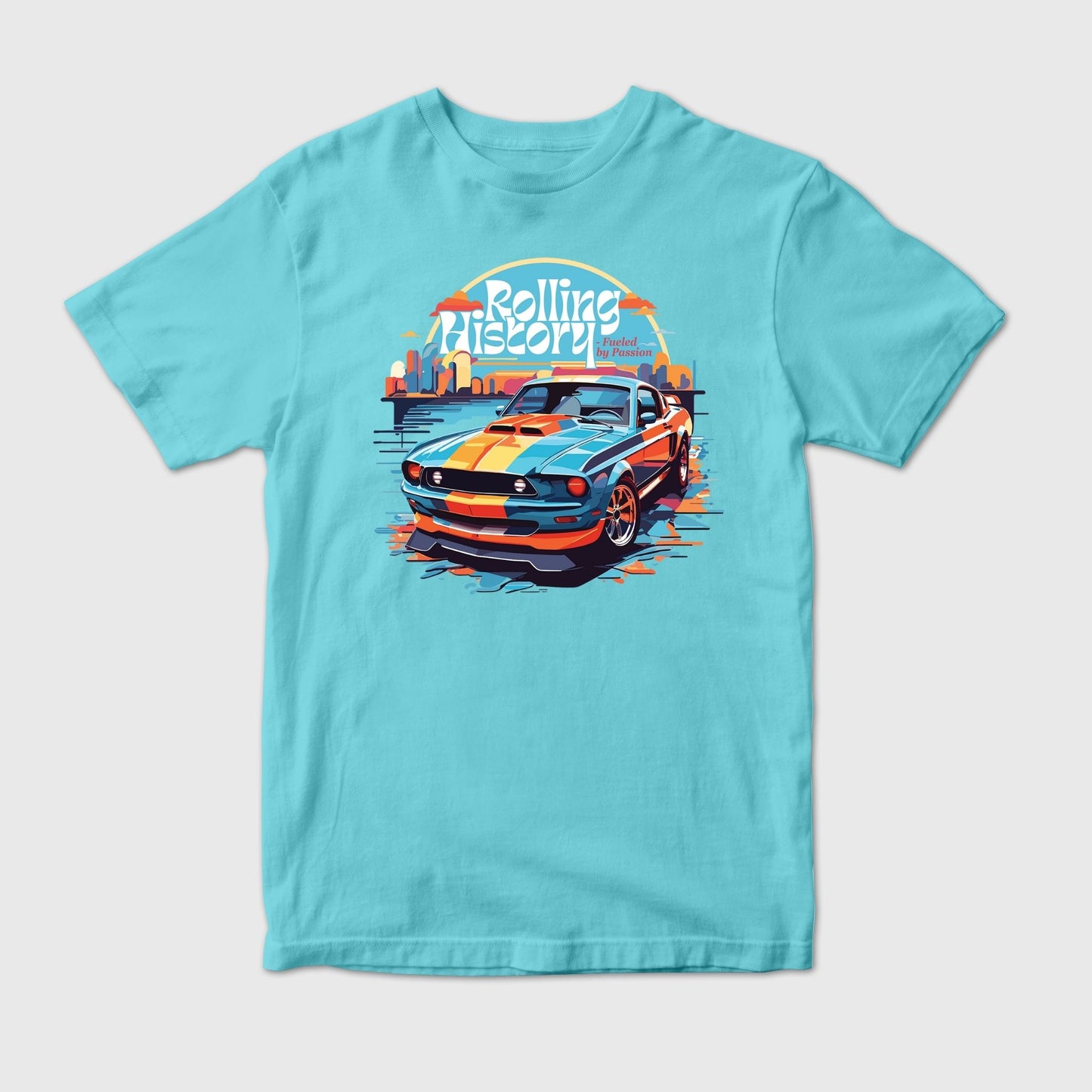 Retro Blue Sports Car Vector Art