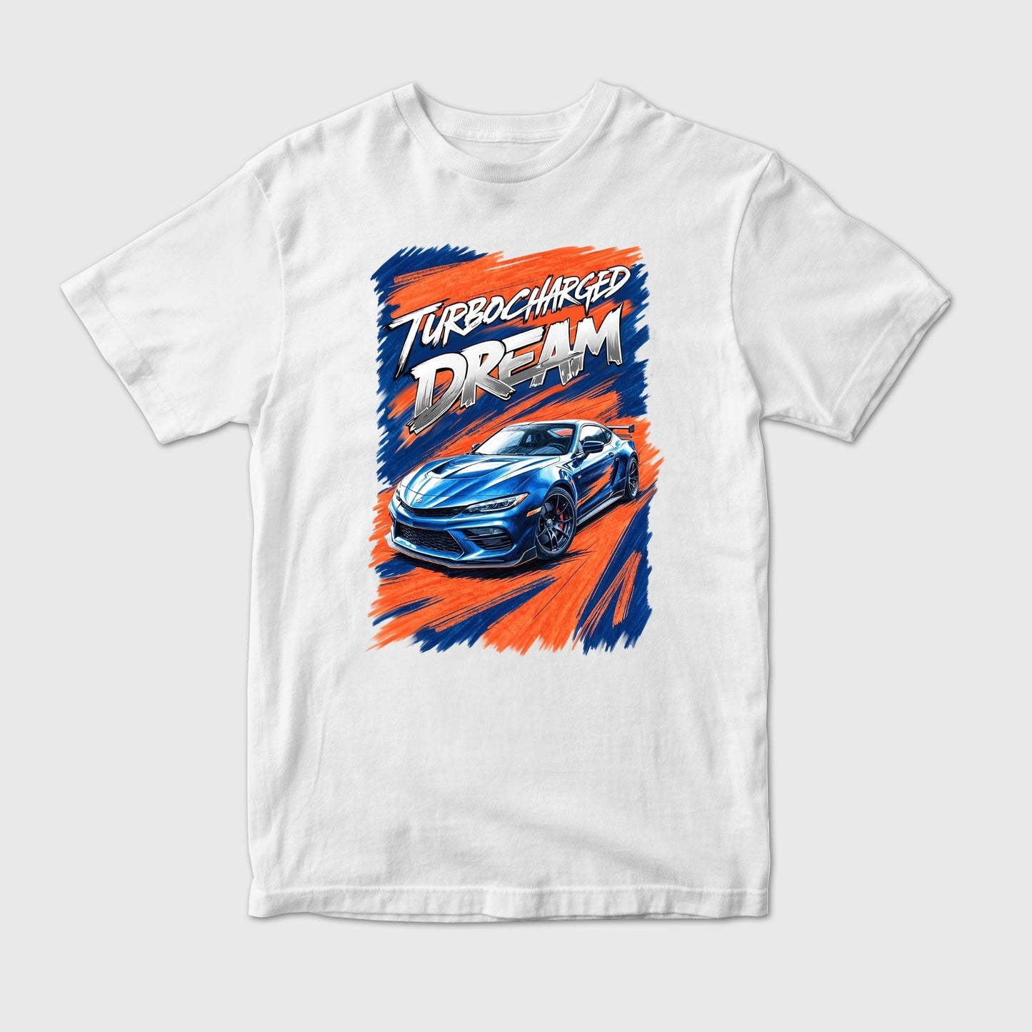 Turbocharged Dream with Blue Sports Car