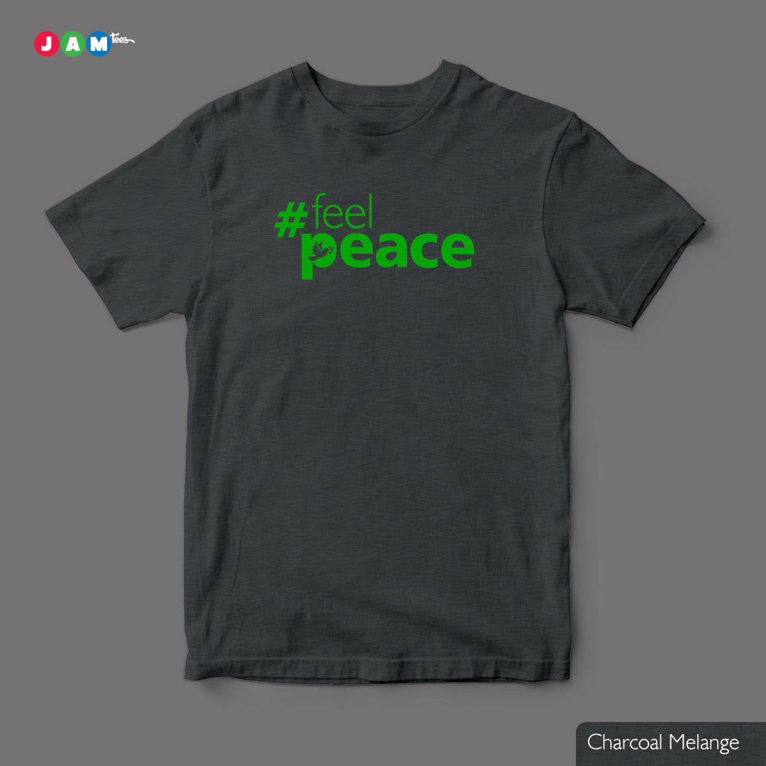 JAMtees: #PEACE Typographic Print White T-shirt