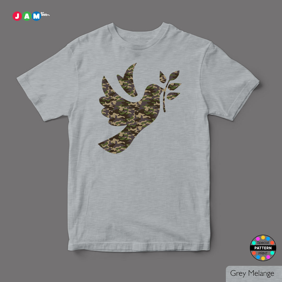 JAMtees White Camouflage Peace T-shirt