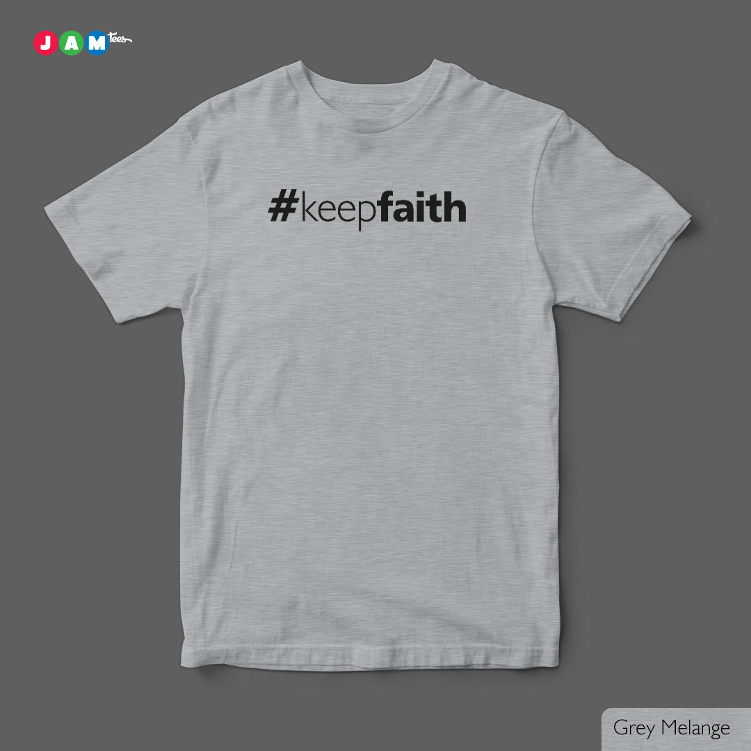 Hashtag Keep FAITH Grey Mélange T-shirt