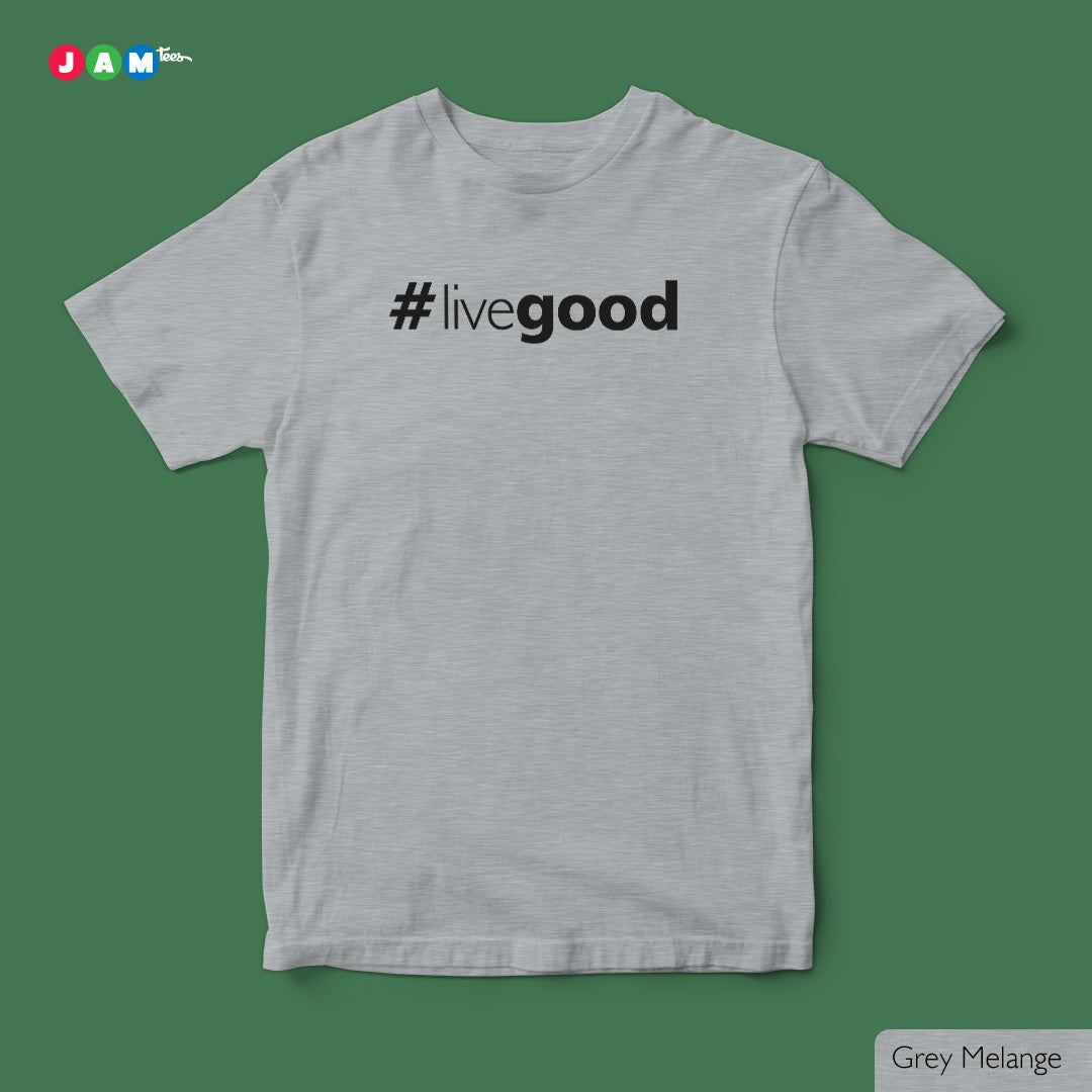 JAMtees #LiveGood Grey Mélange T-Shirt