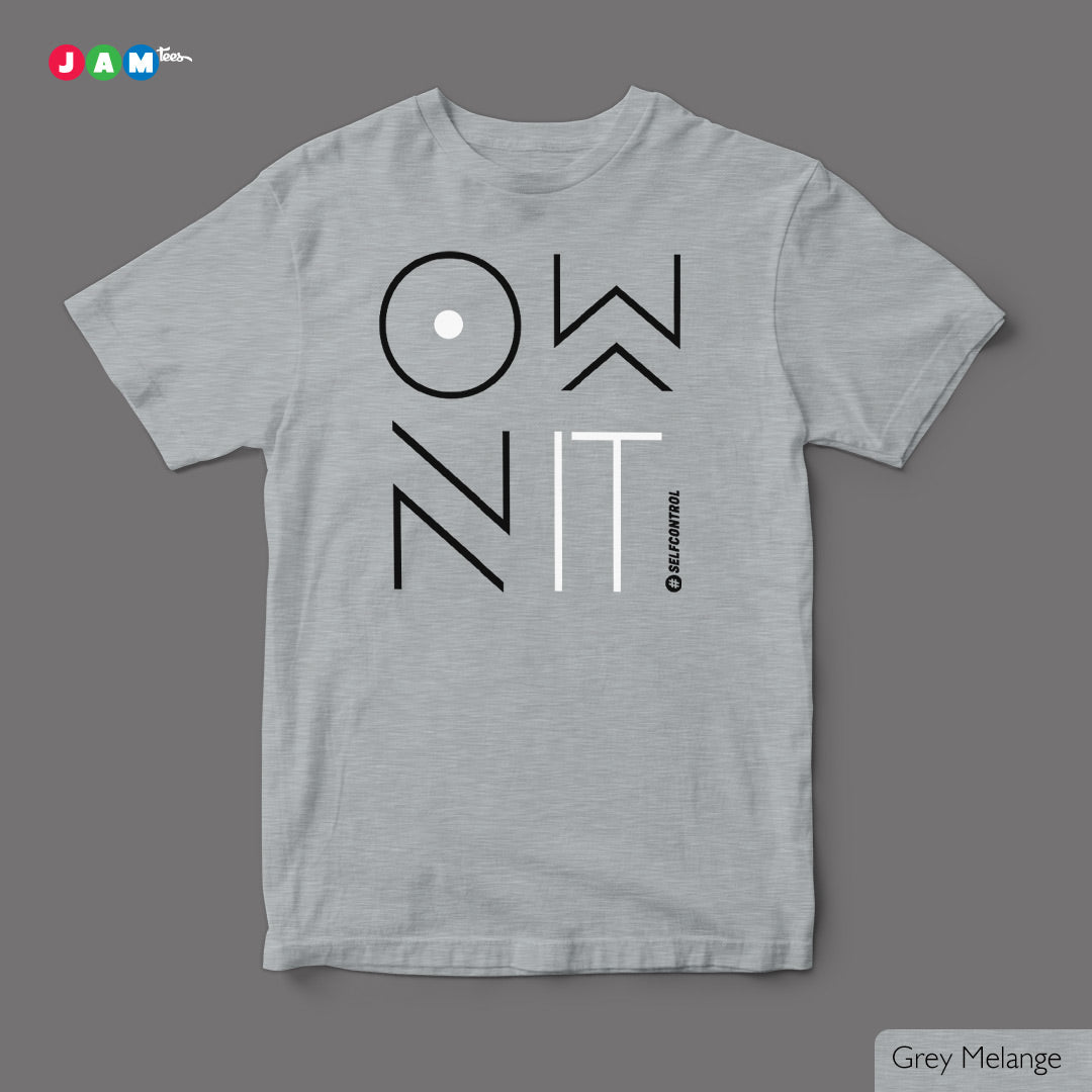 JAMtees Own Your Self-Control Grey Melange T-Shirt