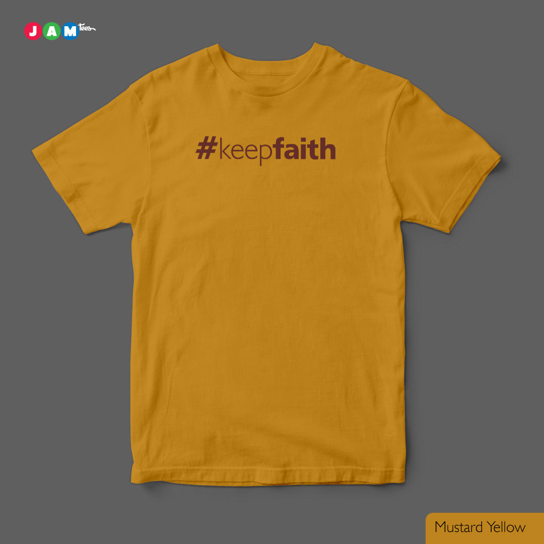 Hashtag Keep FAITH (Originals) Yellow Cotton T-shirt