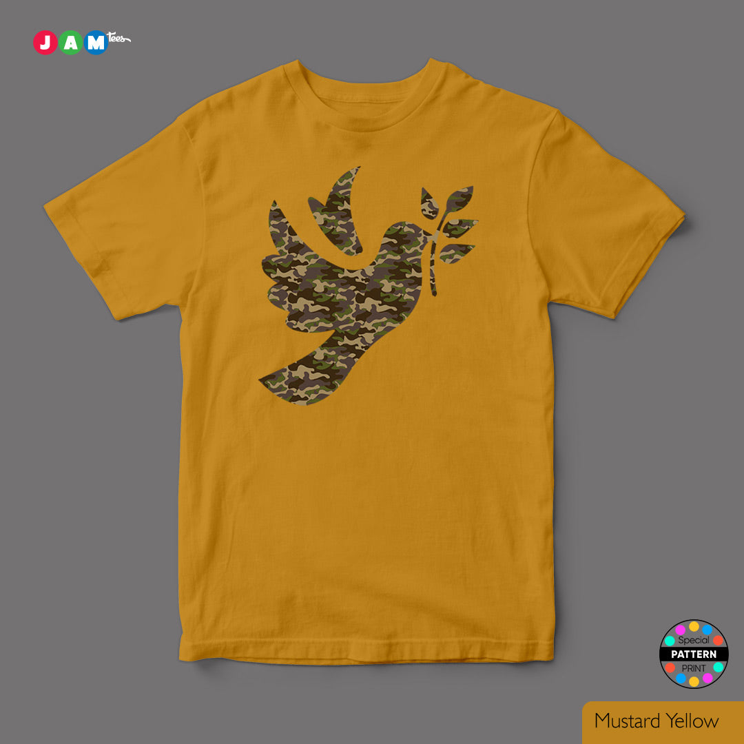 JAMtees White Camouflage Peace T-shirt