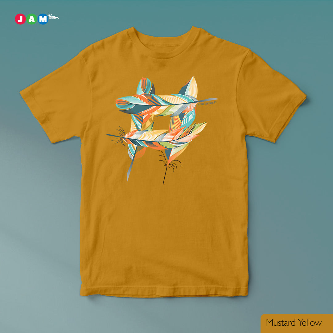 "Harmony Haven Tee: Feathered Elegance"