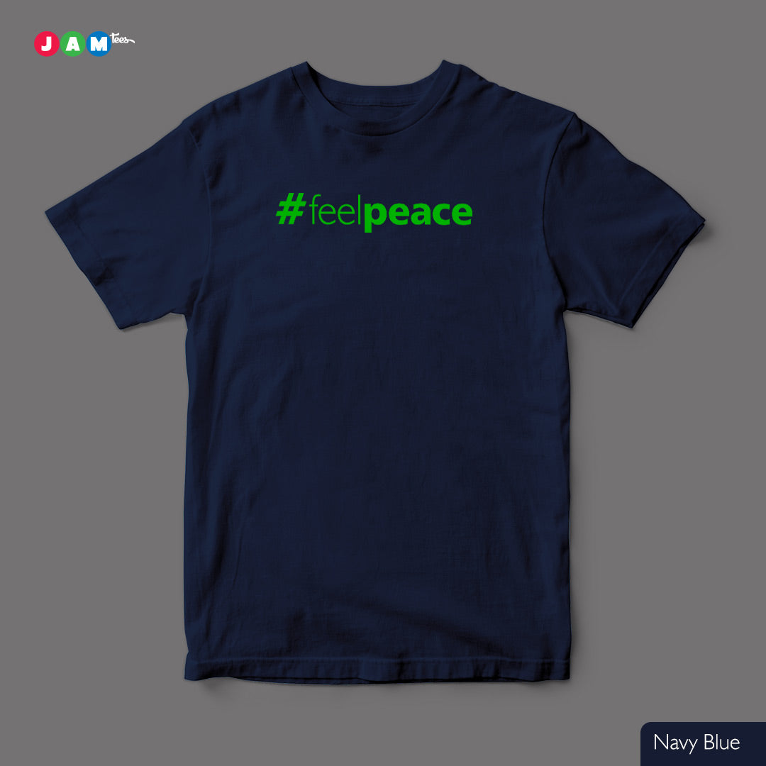 #FeelPEACE Navy Blue cotton T-shirt