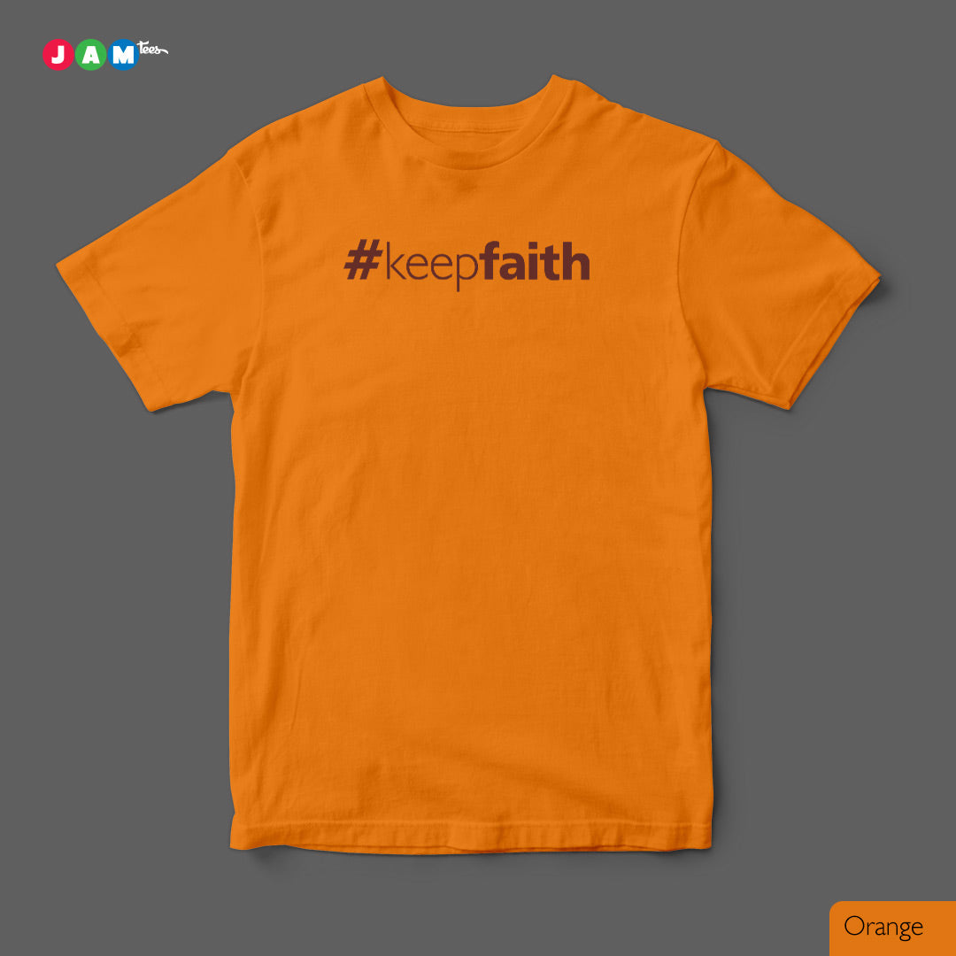 Hashtag Keep FAITH (Originals) Yellow Cotton T-shirt