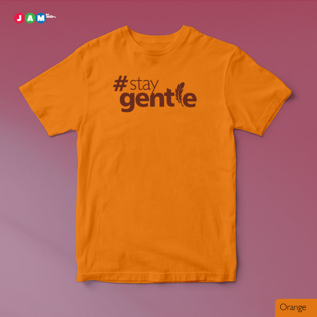 #StayGentle Feather-Lettered White Tee