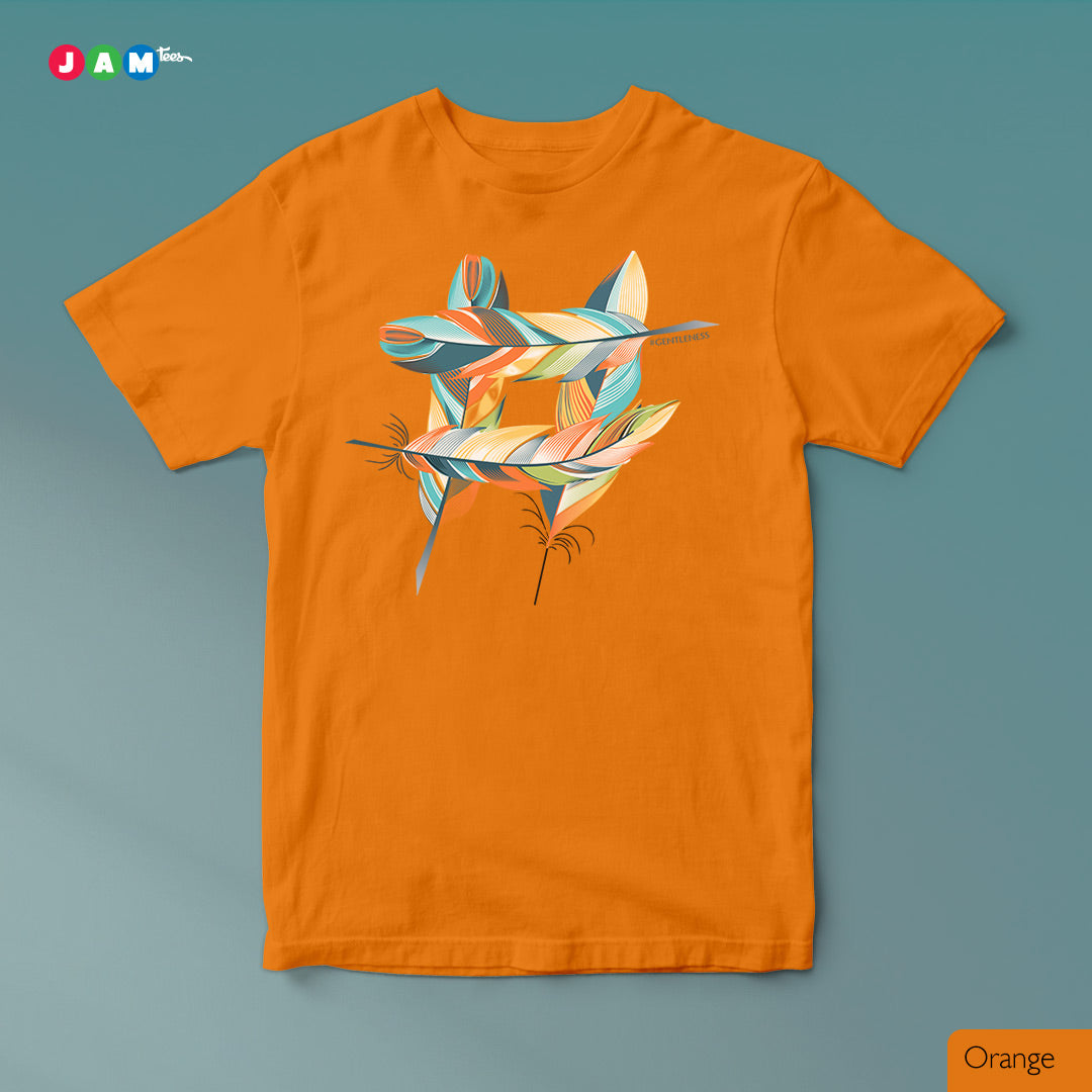 "Harmony Haven Tee: Feathered Elegance"