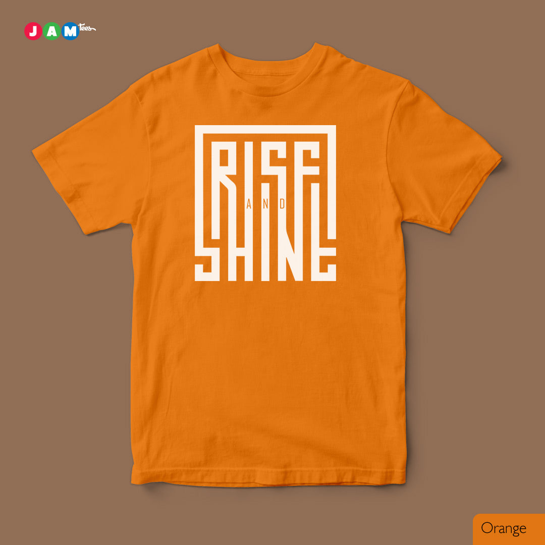 Rise and Shine Typographic Fusion - Orange Tee