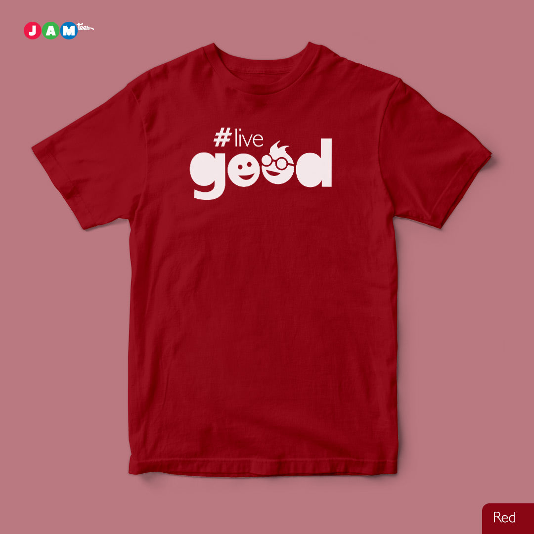 Hashtag Live GOOD Red Typography T-shirt