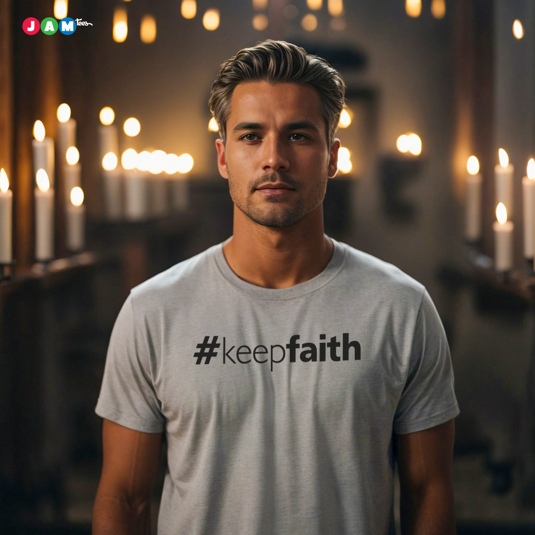 Hashtag Keep FAITH Grey Mélange T-shirt