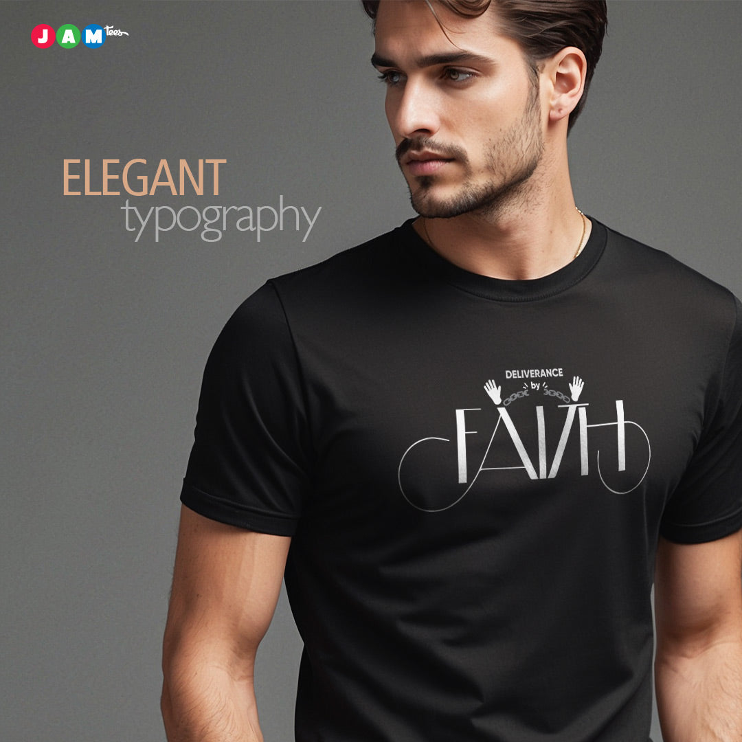 JAMtees Black Typographic T-shirt