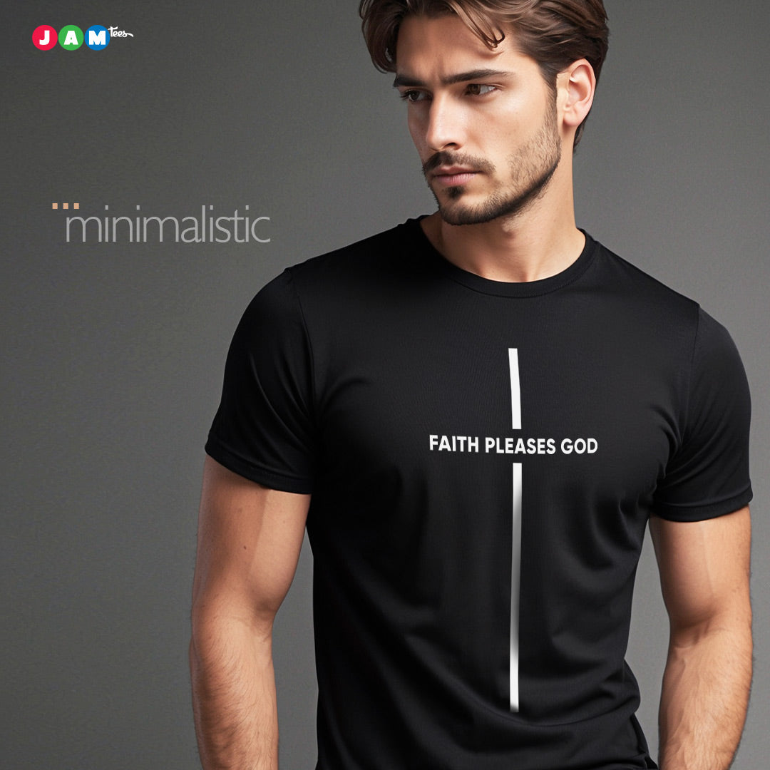 JAMtees Black Minimalistic Typography T-shirt