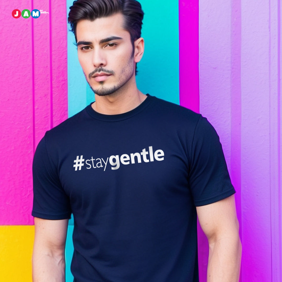 Sophistication Redefined: Navy Blue #stayGentle T-Shirt