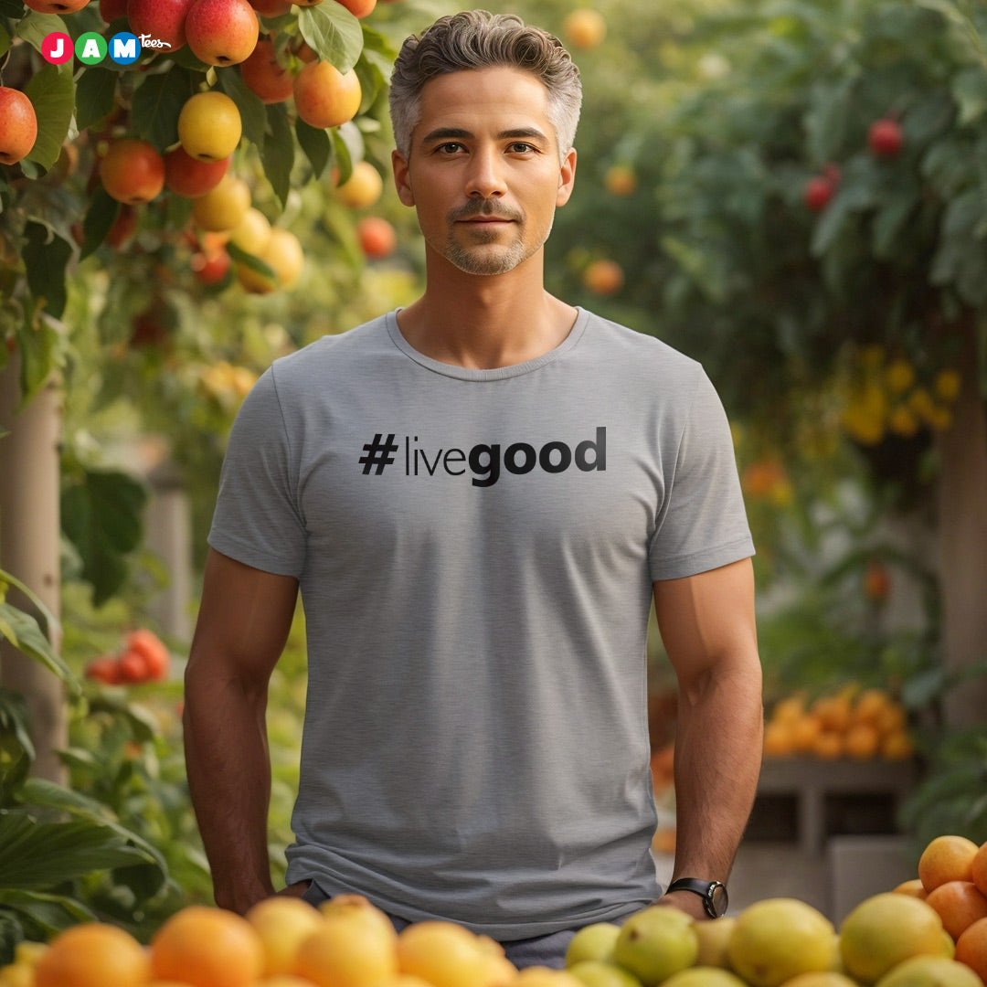 JAMtees #LiveGood Grey Mélange T-Shirt