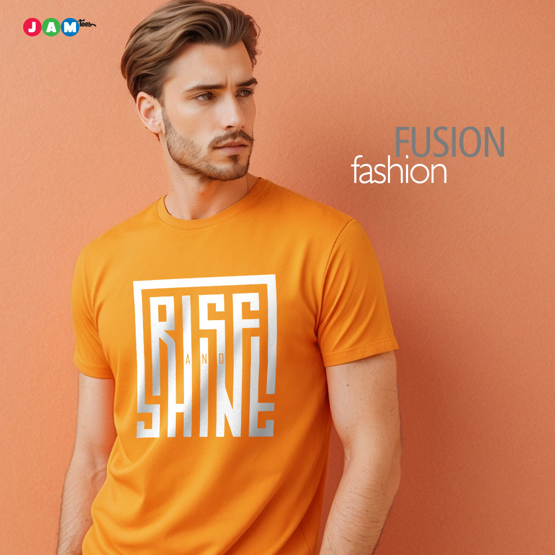 Rise and Shine Typographic Fusion - Orange Tee