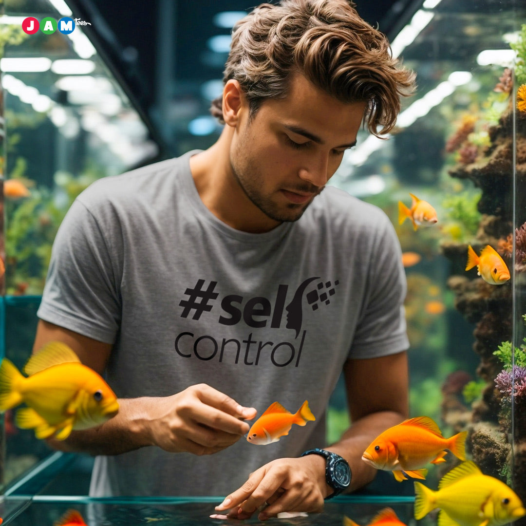 Hashtag Self CONTROL Grey Melange T-shirt