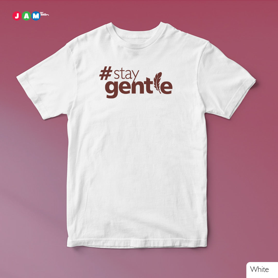#StayGentle Feather-Lettered White Tee
