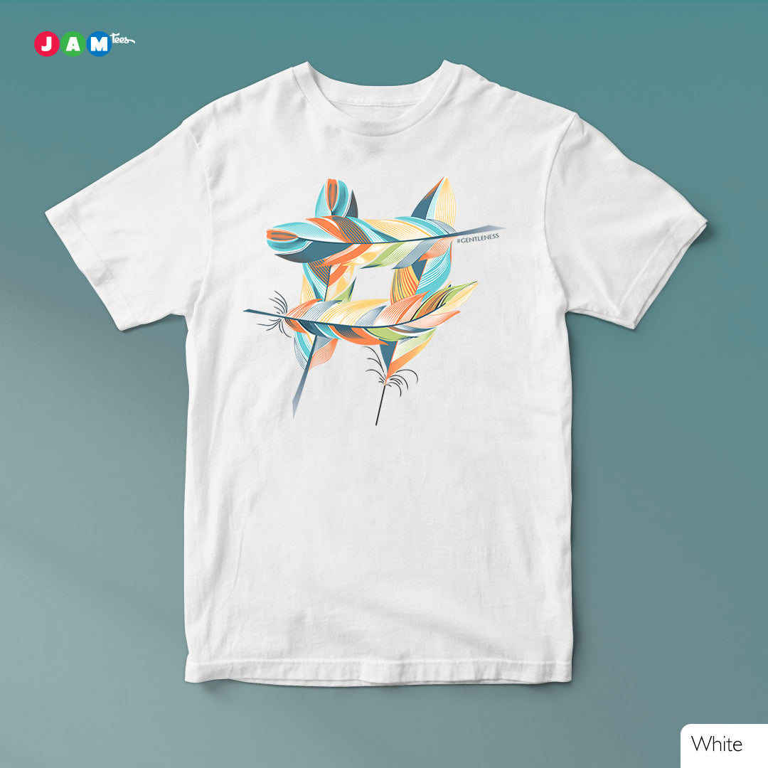 "Harmony Haven Tee: Feathered Elegance"