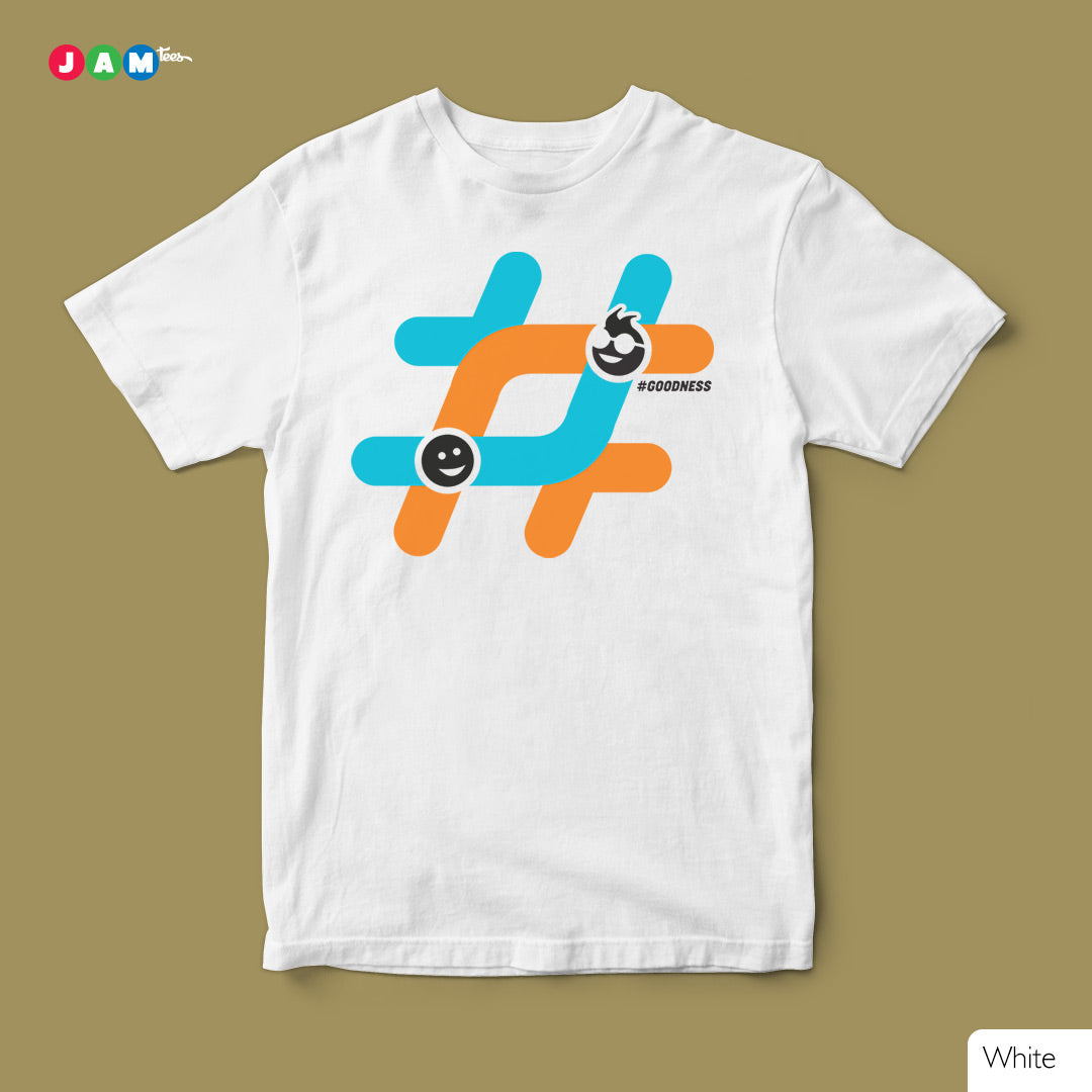 JAMtees #Goodness Yellow T-Shirt with Hashtag Print