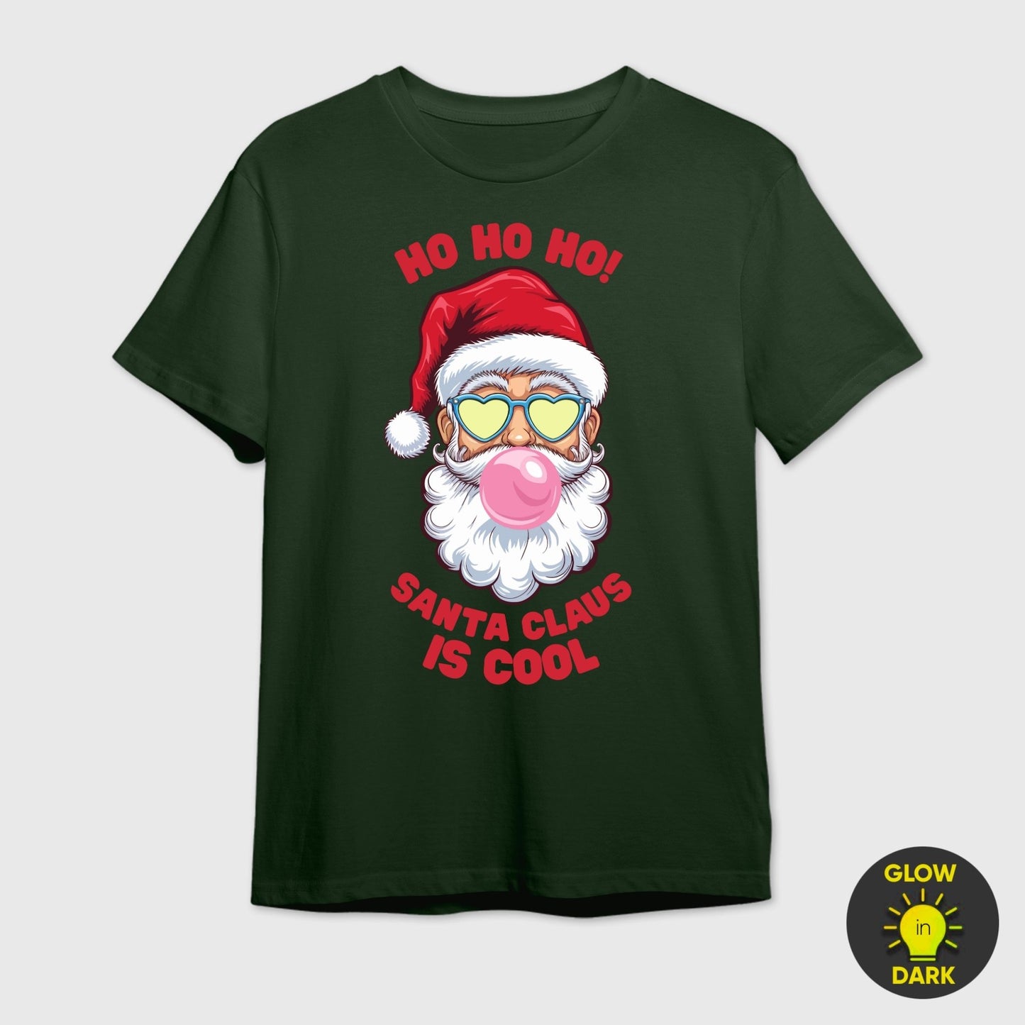 Glow in the Dark Santa T-Shirt | Funny Christmas Ho Ho Ho Tee