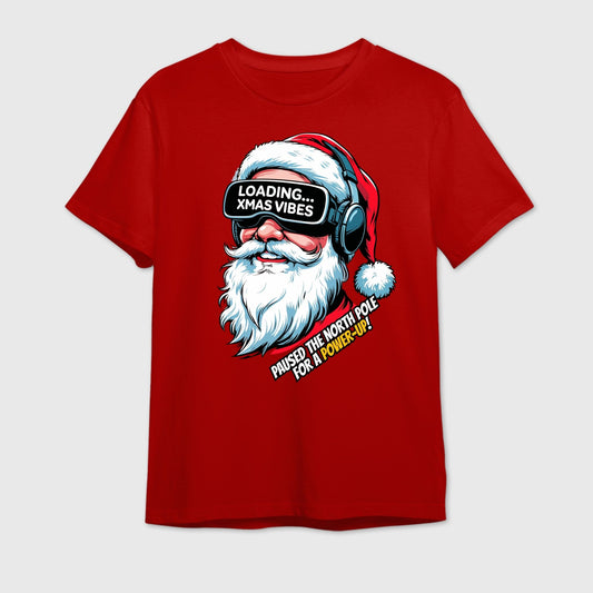 Gamer Santa T-Shirt | Loading Xmas Vibes Funny Christmas Tee