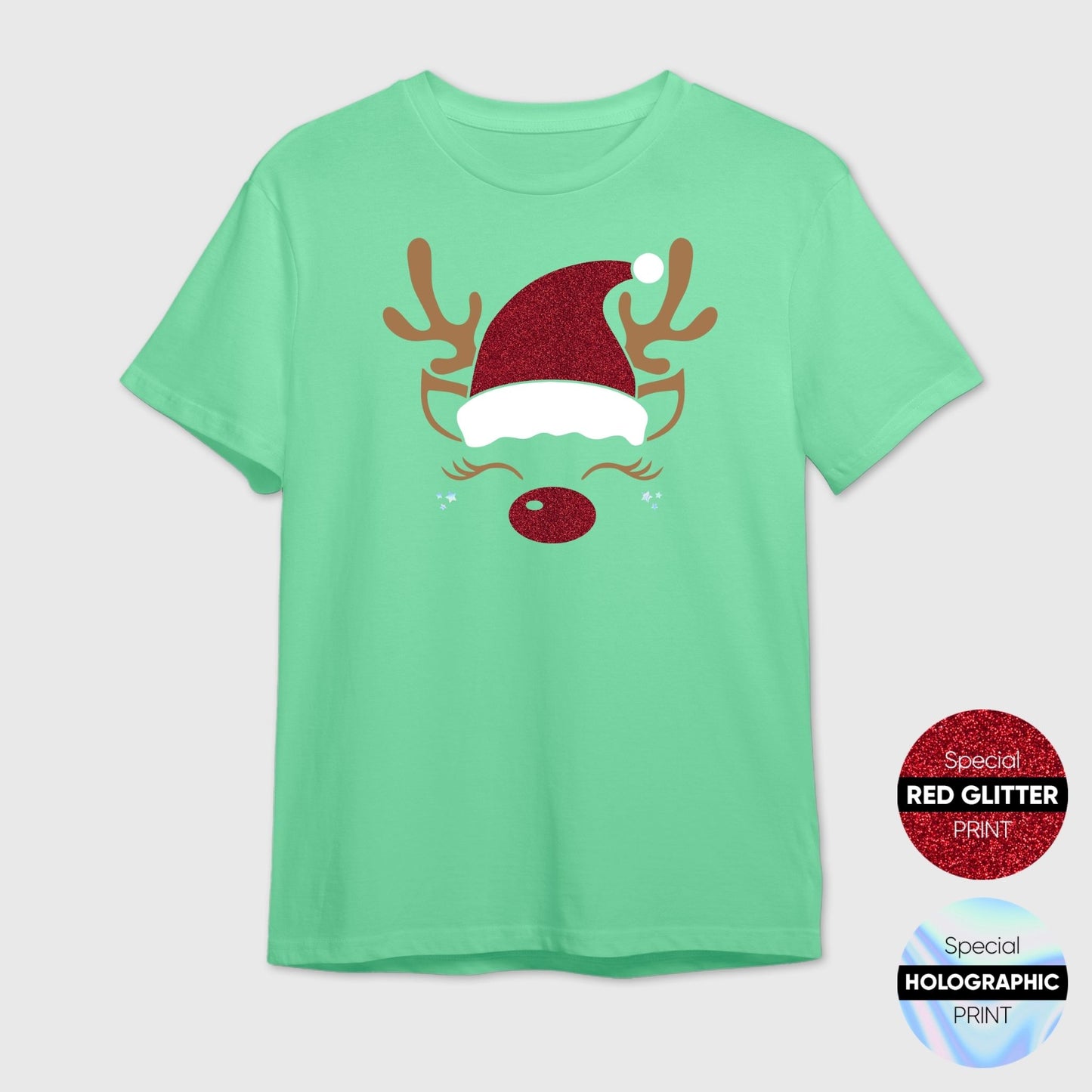 Glitter Reindeer T-Shirt | Cute Women's Holiday Top