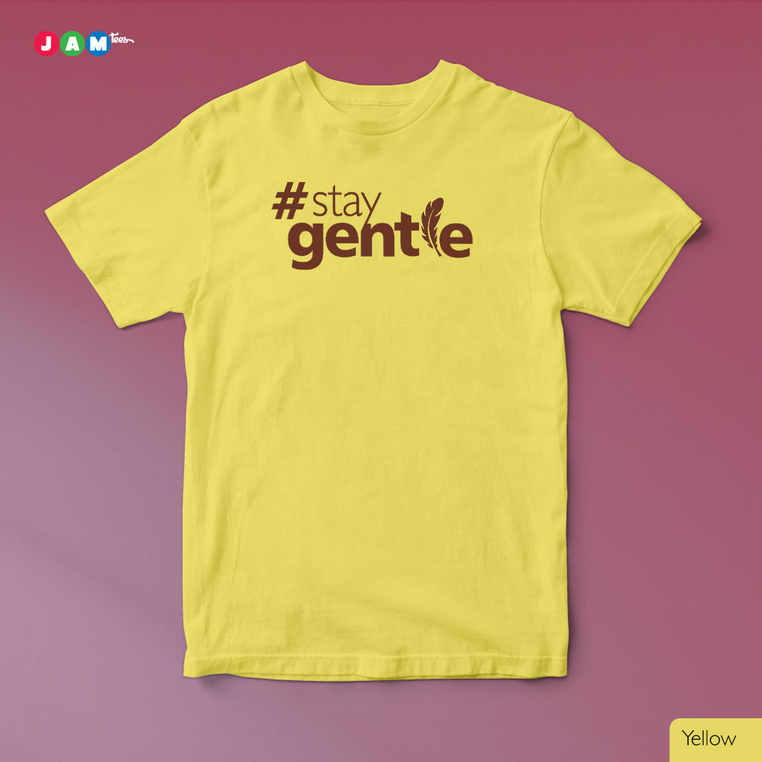 #StayGentle Feather-Lettered White Tee