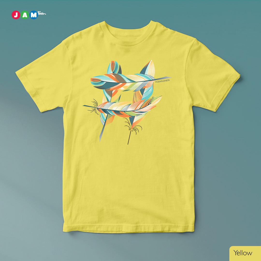 "Harmony Haven Tee: Feathered Elegance"