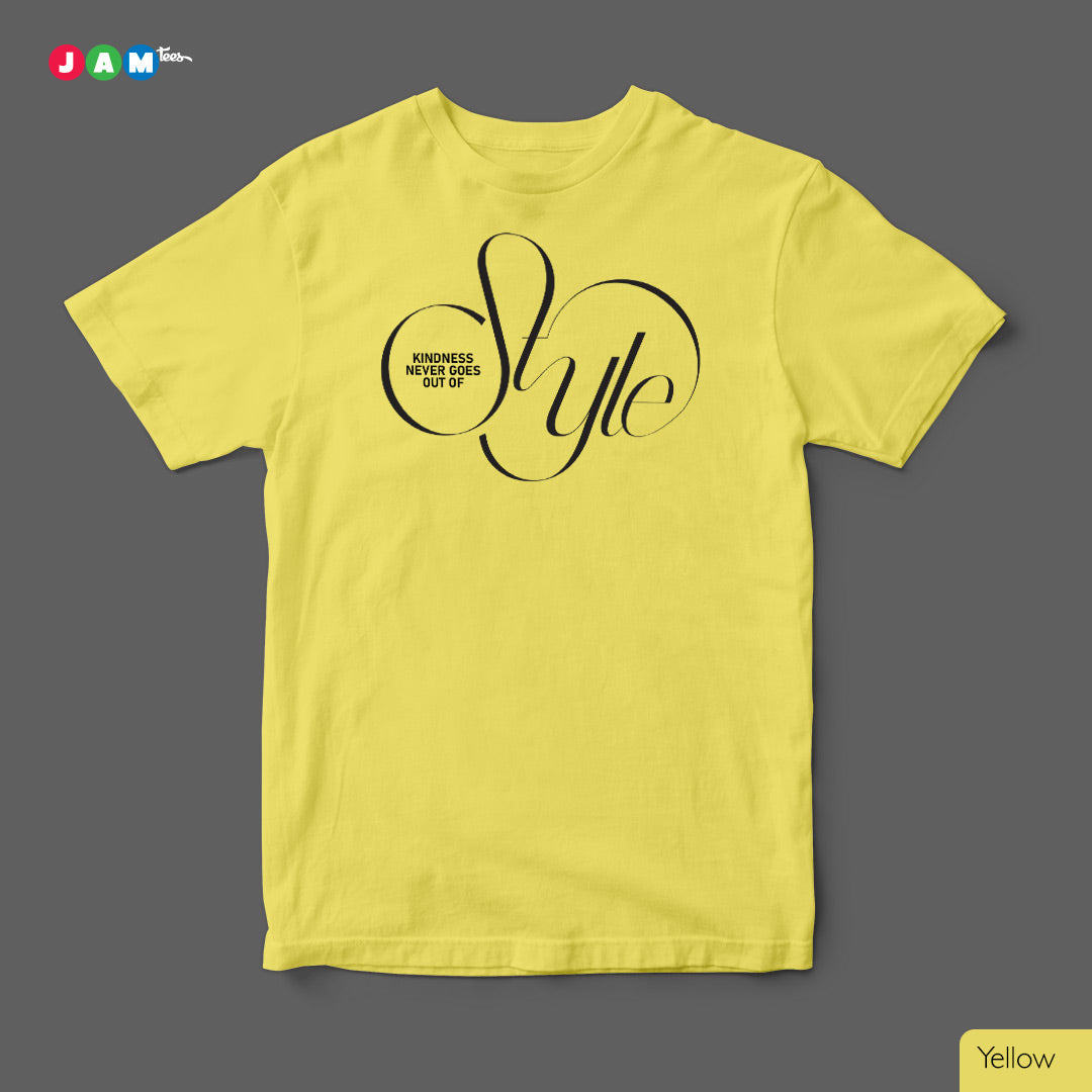 Radiant in Kindness: Limited Edition Yellow Tee with Cursive 'Style
