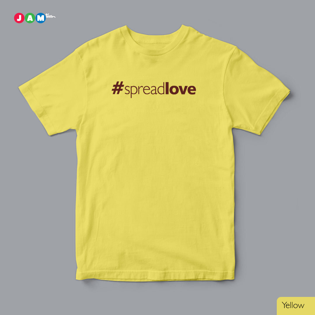 Pure White T-shirt wth Brown Text #SpreadLove