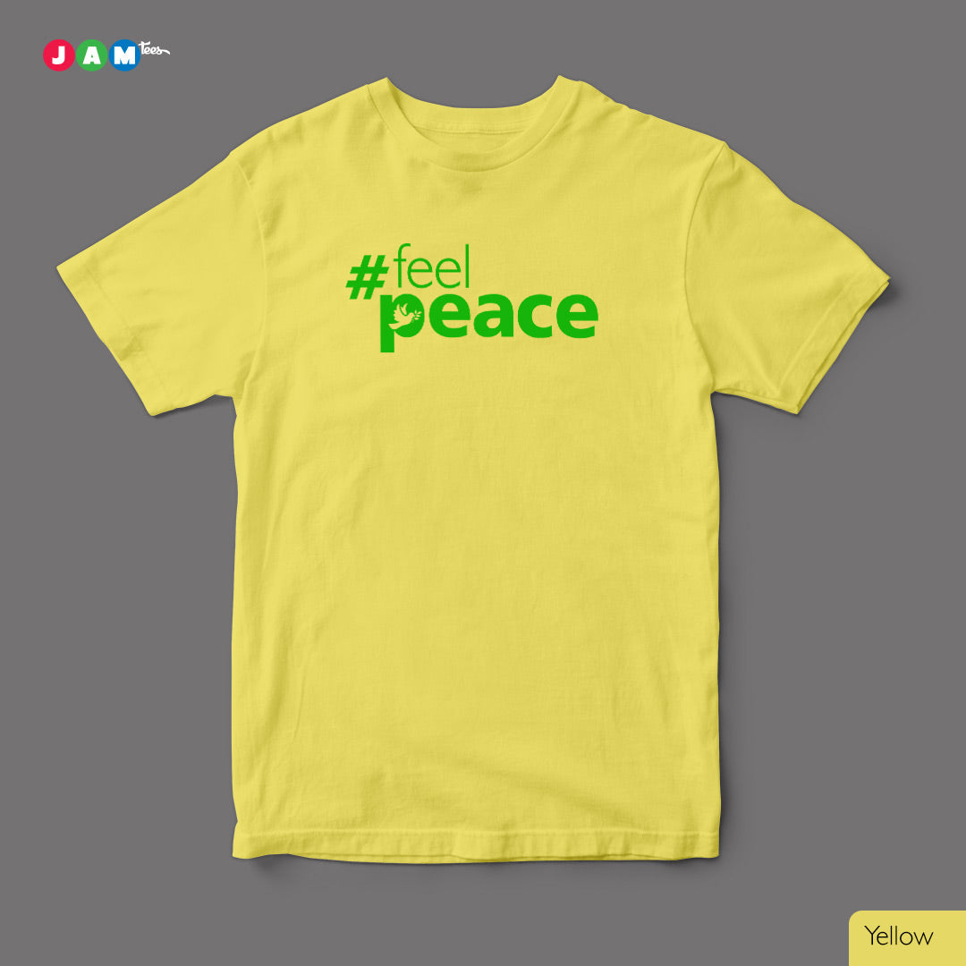 JAMtees: #PEACE Typographic Print White T-shirt