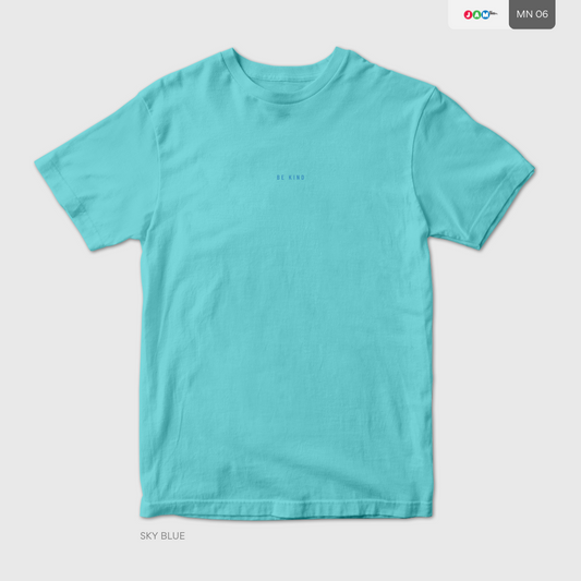 Be Kind – Sky Blue Soft Spoken Typography T-shirt