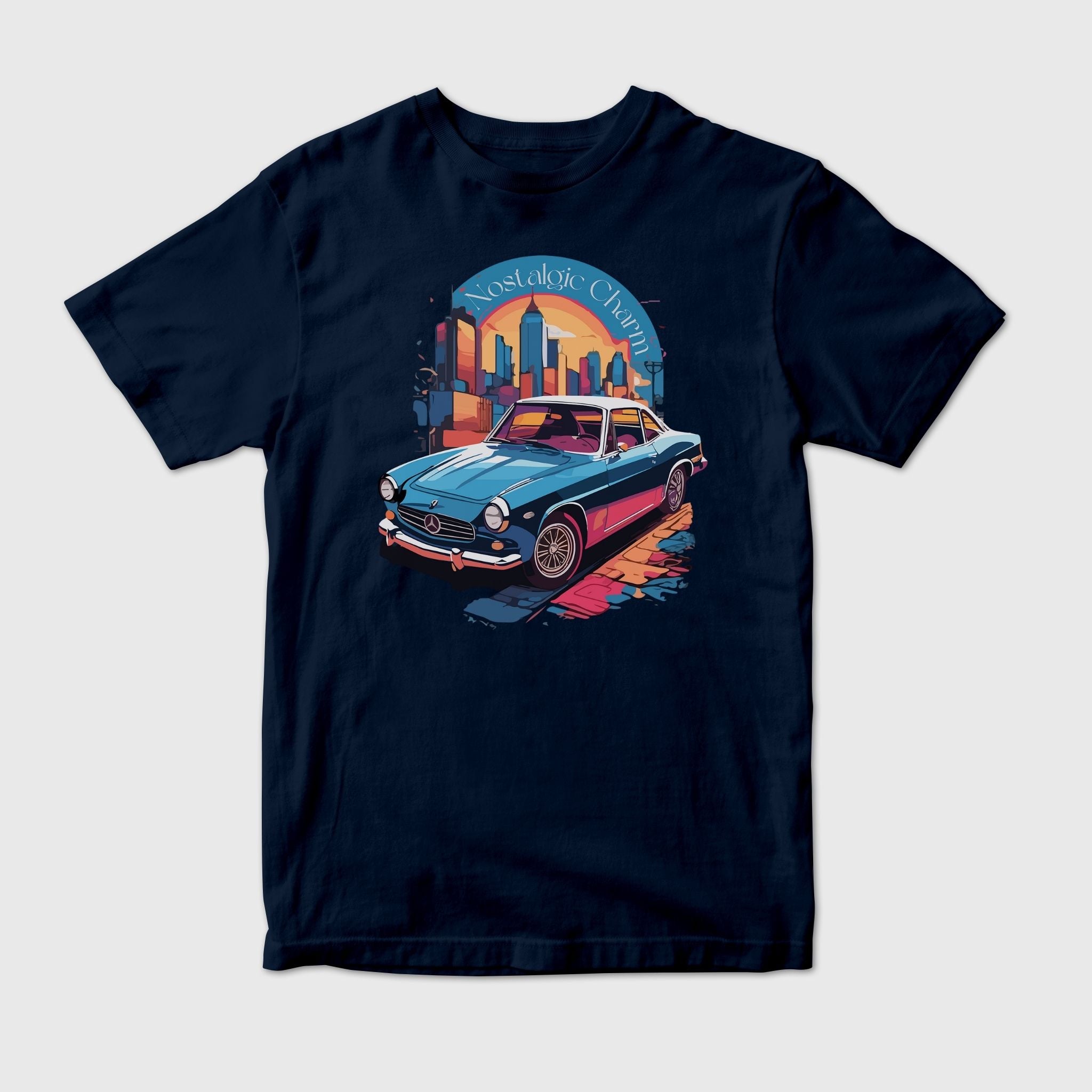 Nostalgic Blue Retro Car Vertor Art