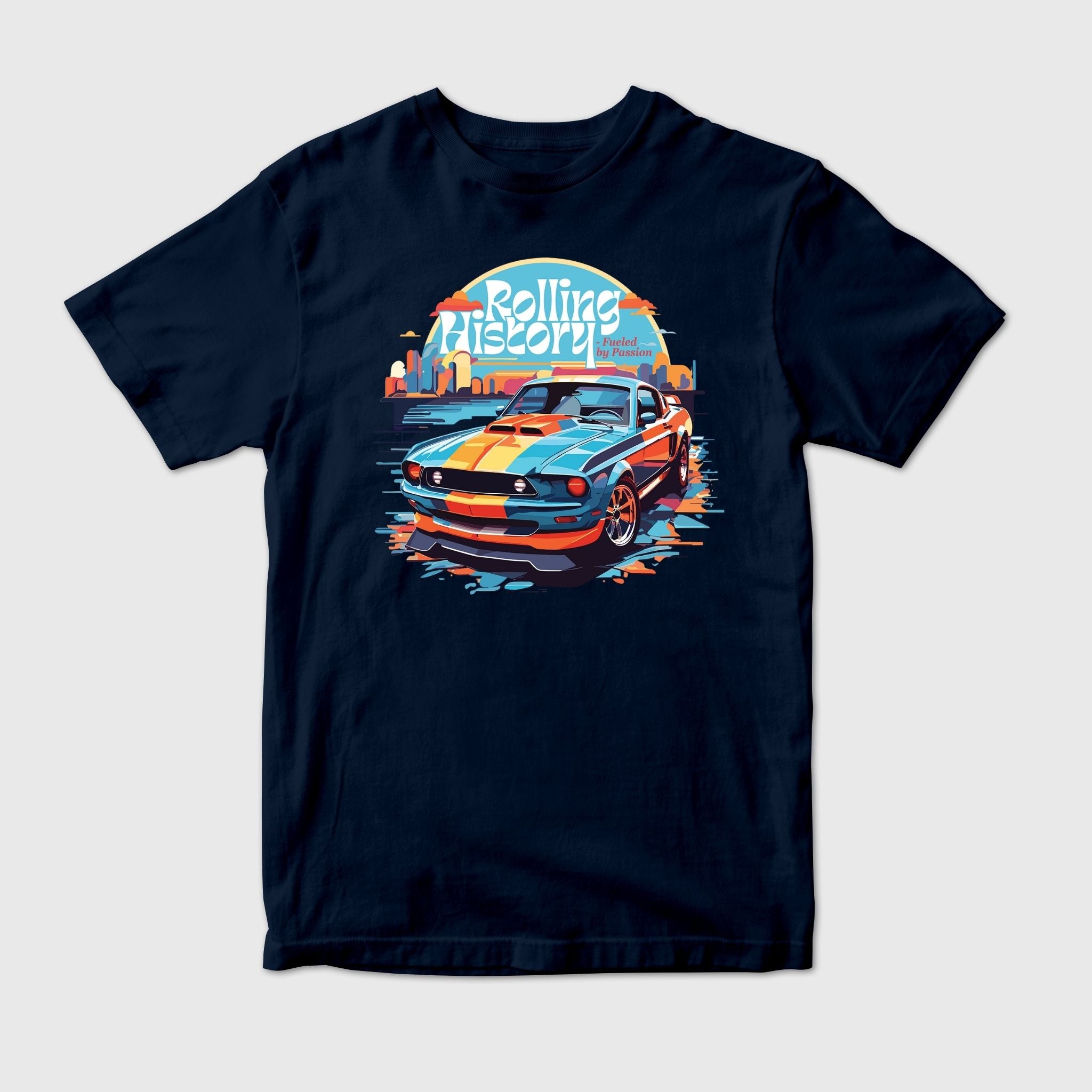 Retro Blue Sports Car Vector Art