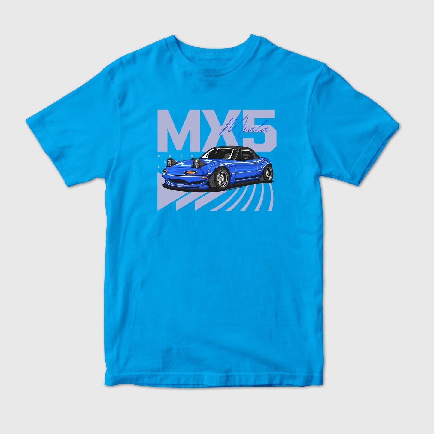 Classic Blue MX5 Miata with Pop-Up Headlights