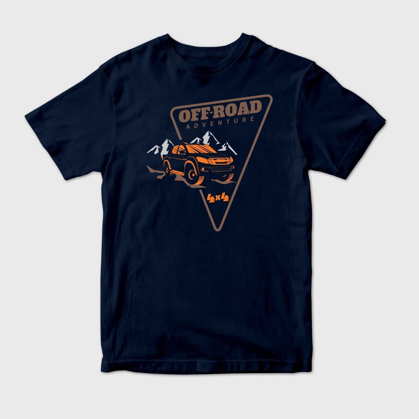 Navy blue t-shirt with off-road graphic design showcasing a 4x4 Isuzu Truck 