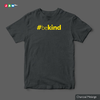 "Radiant Kindness: Maroon T-Shirt with Vibrant Yellow #beKind Print"