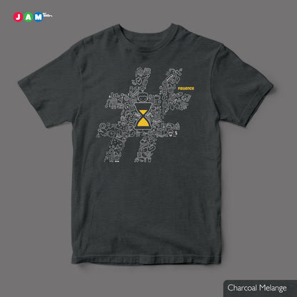 JAMtees Black T-shirt with Hashtag #PATIENCE Doodle Design