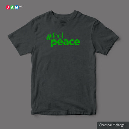 JAMtees: #PEACE Typographic Print White T-shirt
