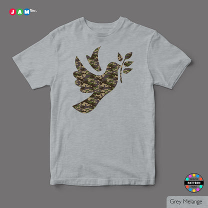 JAMtees White Camouflage Peace T-shirt