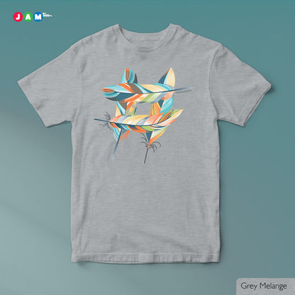 "Harmony Haven Tee: Feathered Elegance"