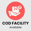 Icon with a hand holding product and money on a red circle, indicating COD facility availability.