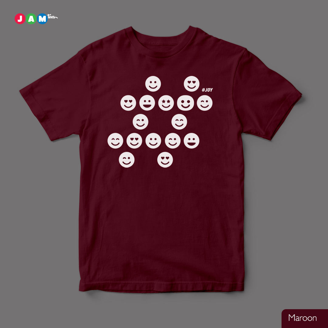 #JOY Maroon Hashtag Smiley T-shirt