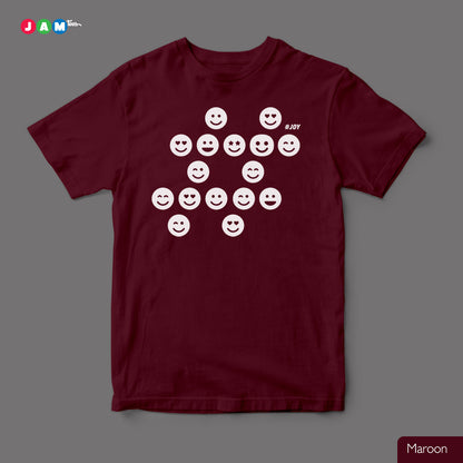 #JOY Maroon Hashtag Smiley T-shirt