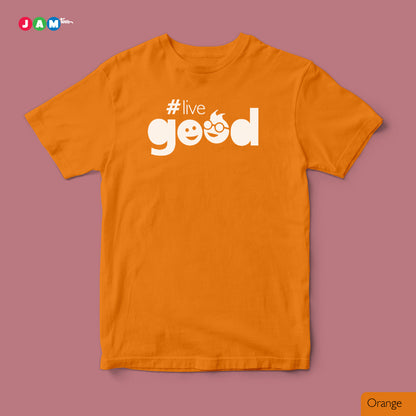 Hashtag Live GOOD Red Typography T-shirt