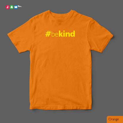 "Radiant Kindness: Maroon T-Shirt with Vibrant Yellow #beKind Print"